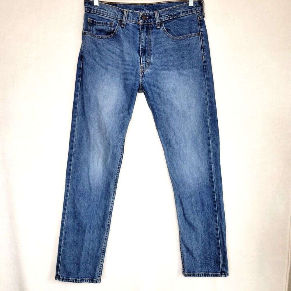Levi's 505 Jeans Regular Fit Straight Leg Mens 34x32 (33x31 ACTUAL) Blue Denim